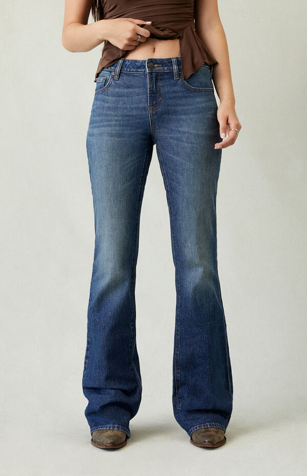 Pacsun Jade Low Rise Bootcut Jeans Stretch Dark Blue