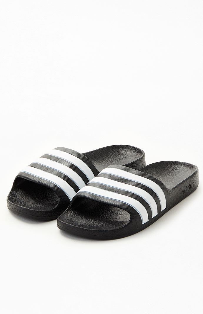 Adilette aqua slides all black best sale