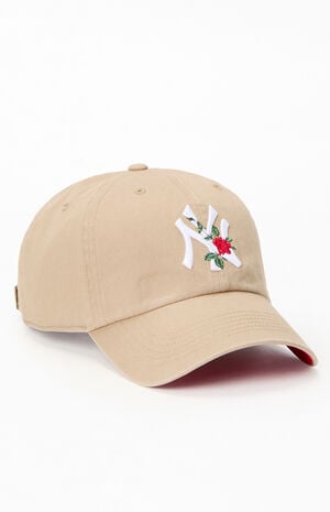 Khaki NY Yankees Rose Thorn Dad Hat image number 1