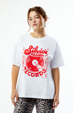 Silvio's Pizza Records Oversized T-Shirt image number 2