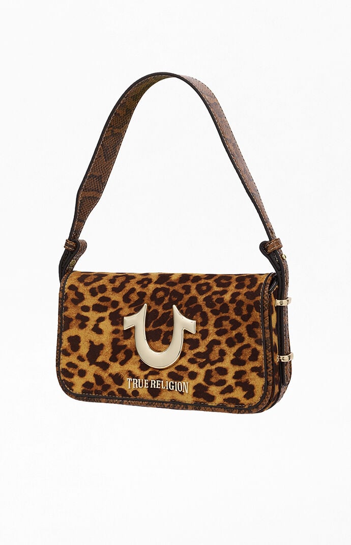 True Religion Snake and Leopard Horseshoe Flap Shoulder Bag