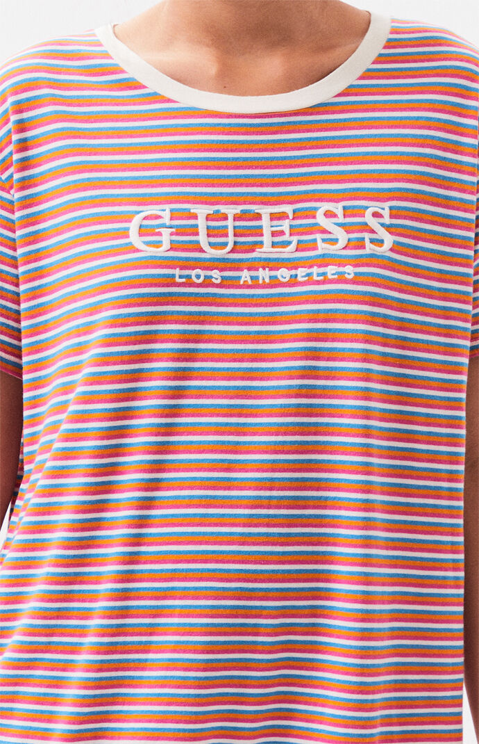rainbow striped guess shirt