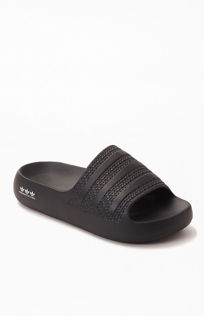 Womens black adidas slides clearance