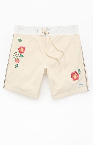 Tan Heritage Flower 7" Boardshorts
