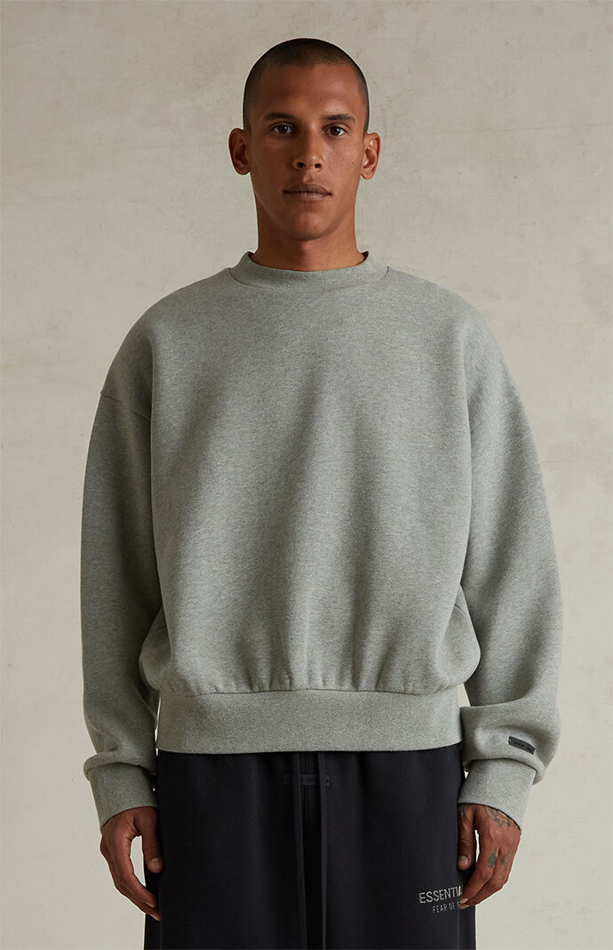 Fear of God ESSENTIALS Concrete Heather Classic Fleece Crew