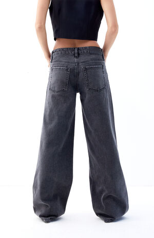 Casey Black Ripped Low Rise Baggy Jeans image number 4