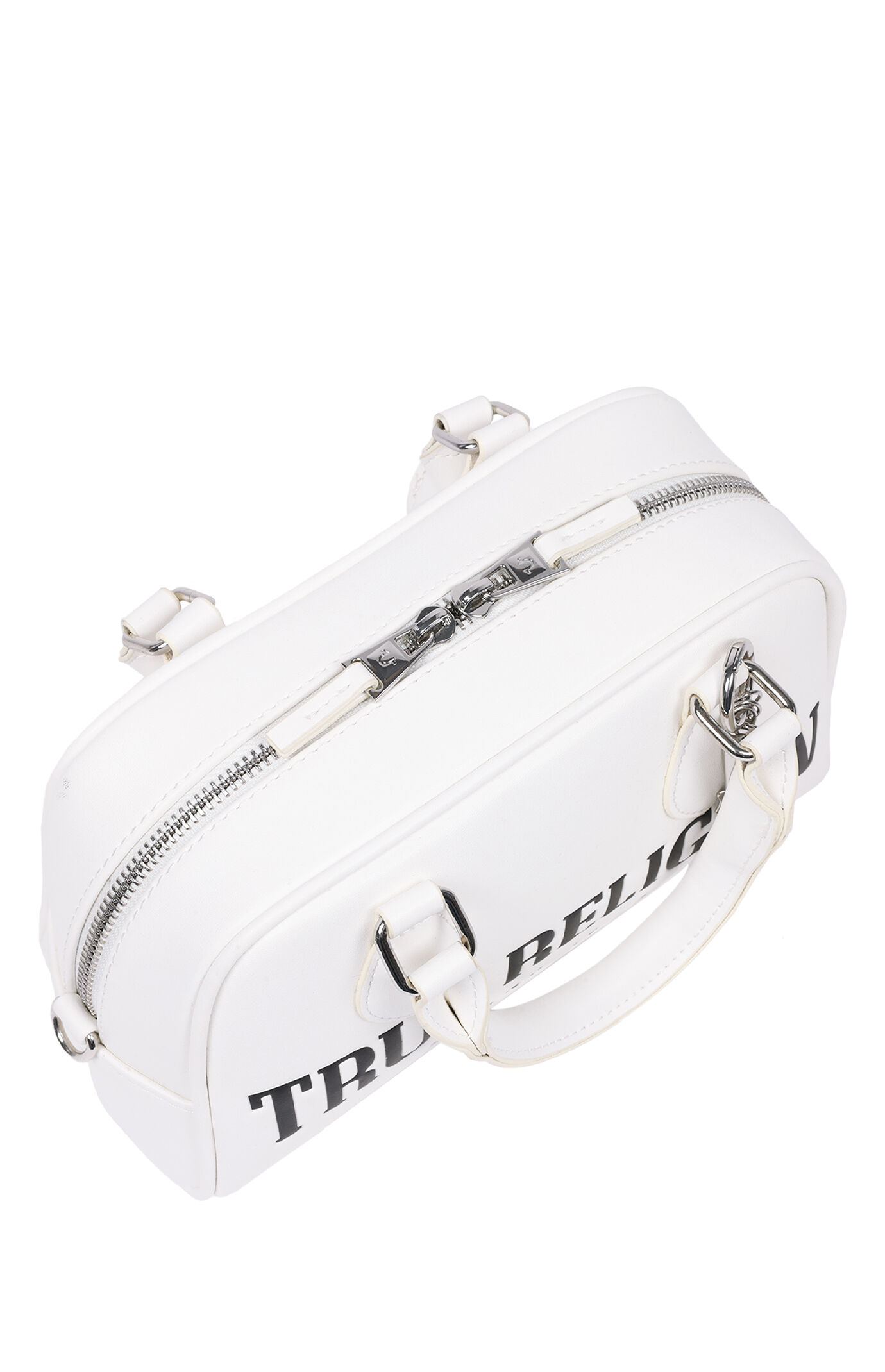 True Religion White Bombe Logo Satchel