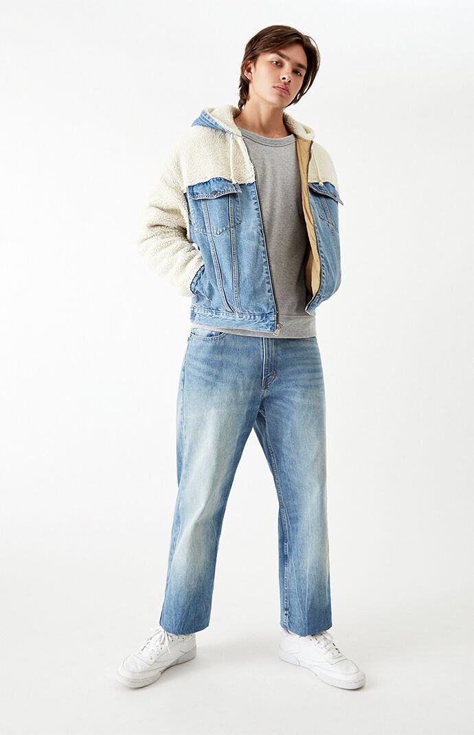 Half sherpa 2025 half denim jacket