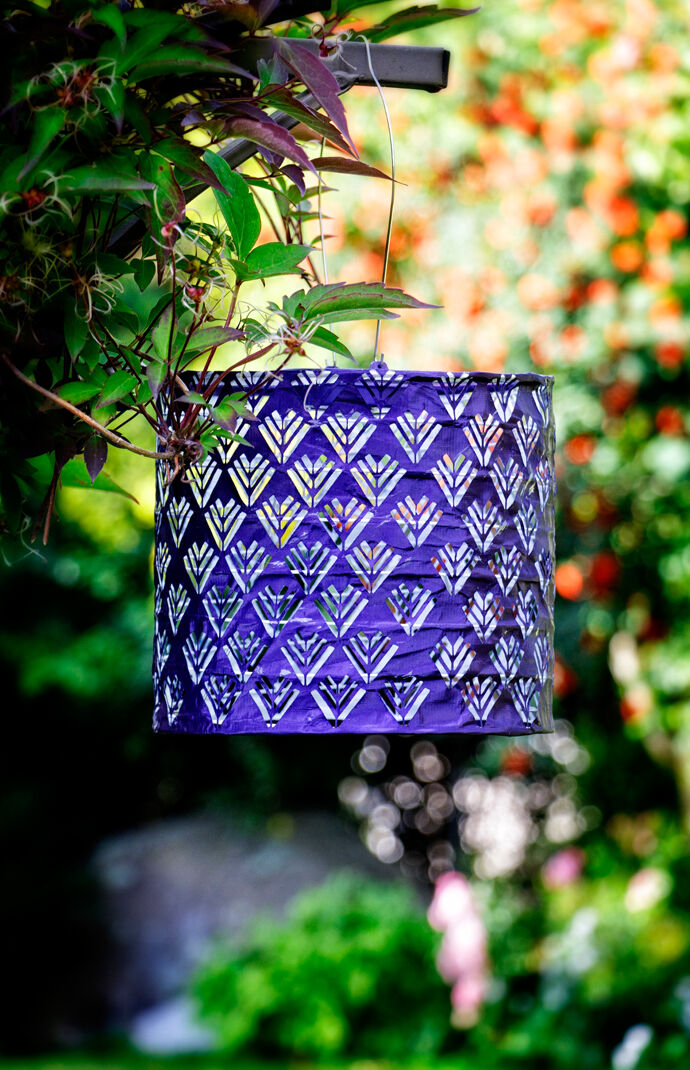 Purple Drum Solar Lantern