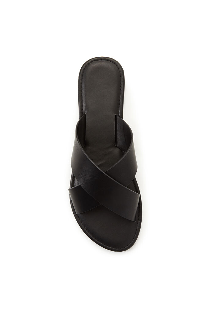 Solid Crisscross Slide Sandals