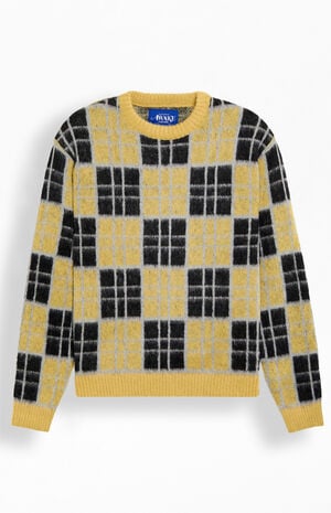 Checkered Mohair Crew Neck Sweater image number 1