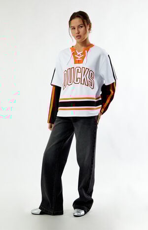 x NHL Anaheim Ducks Layered Long Sleeve Hockey Jersey image number 4