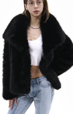 Regina Midnight Black Faux Fur Coat image number 1