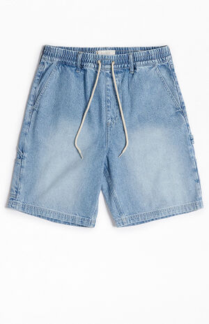 Medium Indigo Baggy Carpenter Denim Shorts image number 1