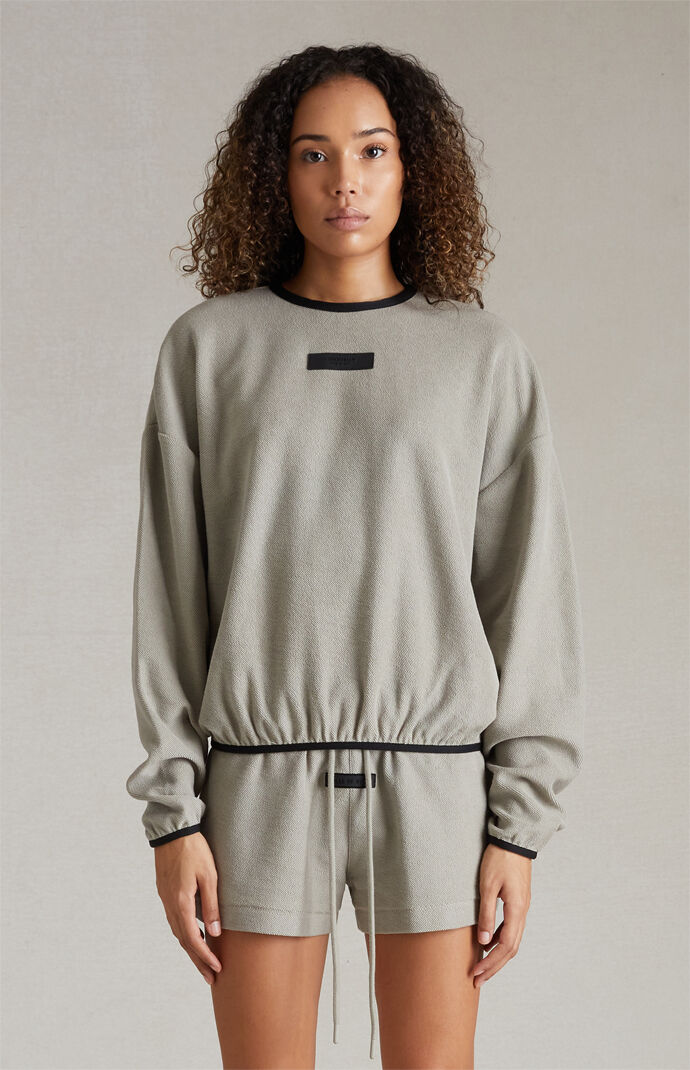 Fear of God Essentials Womens Seal Reverse Fleece Crew Neck Sweatshirt