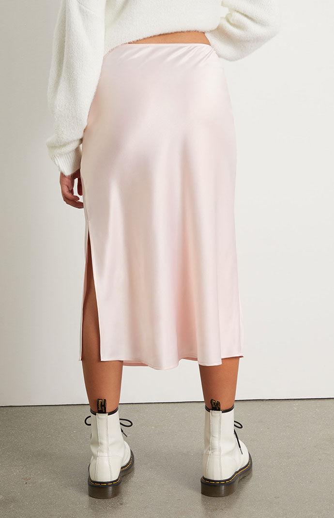 LA Hearts Satin Midi Skirt PacSun