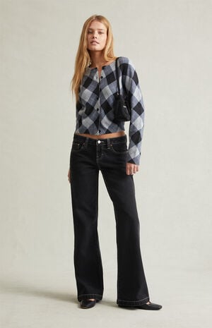 Charlie Low Rise Baggy Bootcut Jeans Contrast Dark Blue image number 1