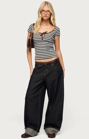 Emberly Striped Raglan Top image number 5