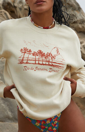Brazil Palm Trees Crew Neck Sweatshirt image number 2