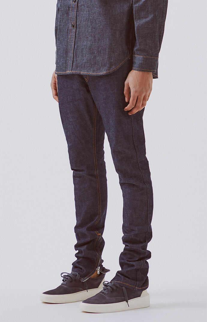 Essentials Raw Indigo Skinny Taper Jeans