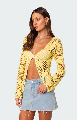 Sunflower Crochet Cardigan image number 4