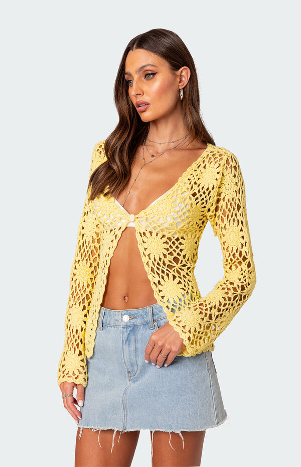 Crochet Cardigan Pacsun Cardigan Sunflower Crochet Cardigan