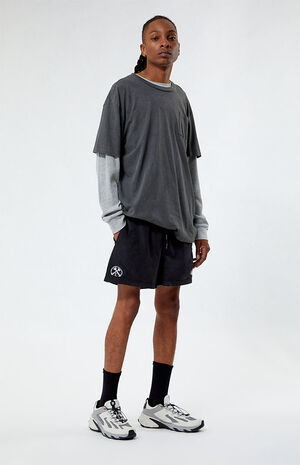 Black Faux Suede Shorts image number 4