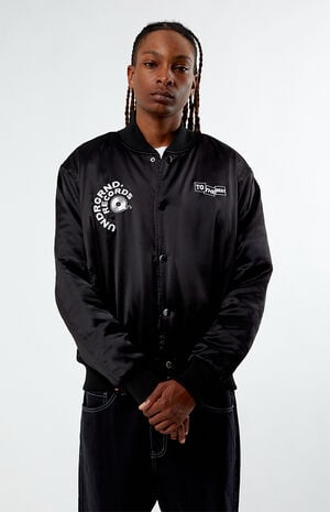 Underground Records Satin Bomber Jacket image number 1