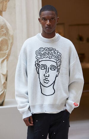The Met x PacSun Marble Head Cropped Crew Neck Sweater | PacSun