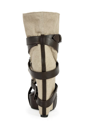 Women's Rothko Taupe Belted Wedge Sandals image number 3