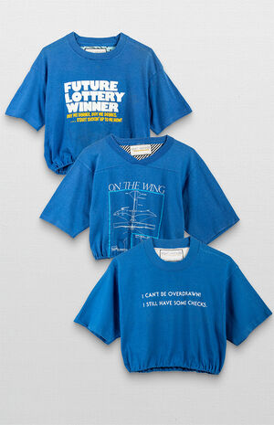 Upcycled Blue Scrunchie T-Shirt image number 4