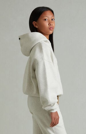 Kids Heather Oatmeal Embossed Classic Hoodie image number 3