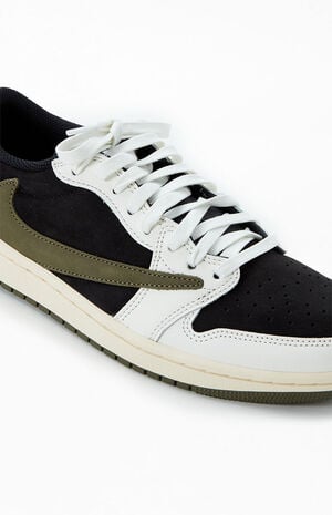 x Travis Scott 1 Retro Low Olive Shoes image number 6