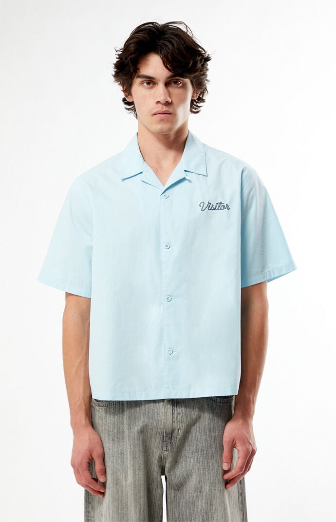 Pacsun Farms Blue Woven Camp ShirtÂ 