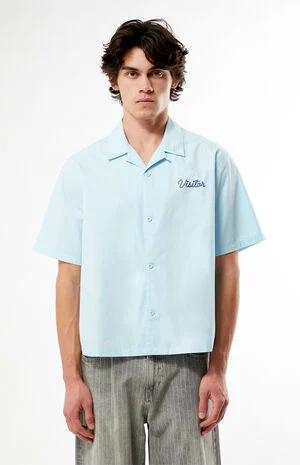 Farms Blue Woven Camp Shirt&nbsp; image number 1