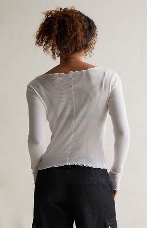 Dove Lettuce Edge Long Sleeve Top image number 4