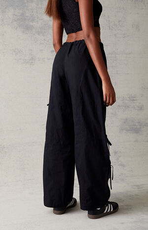 Black Tie Side Baggy Pants image number 5