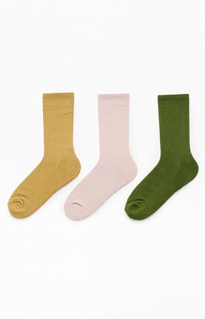 3 Pack Solid Color Crew Socks 3 Pack Solid Color Crew Socks image number 2