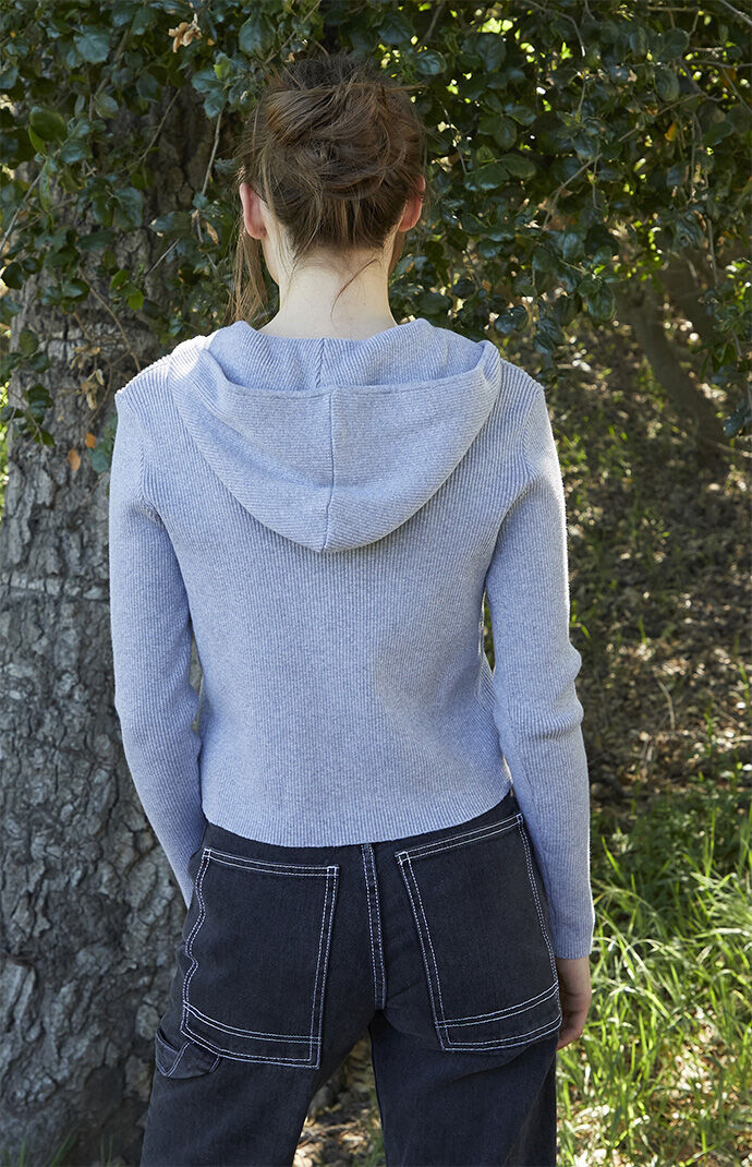 John Galt Light Gray Arden Knit Hoodie PacSun