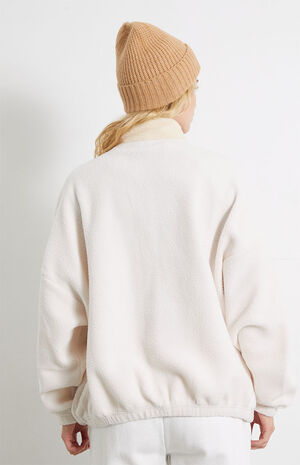 Cozy Snap Mock Neck Sherpa Fleece Shacket image number 4