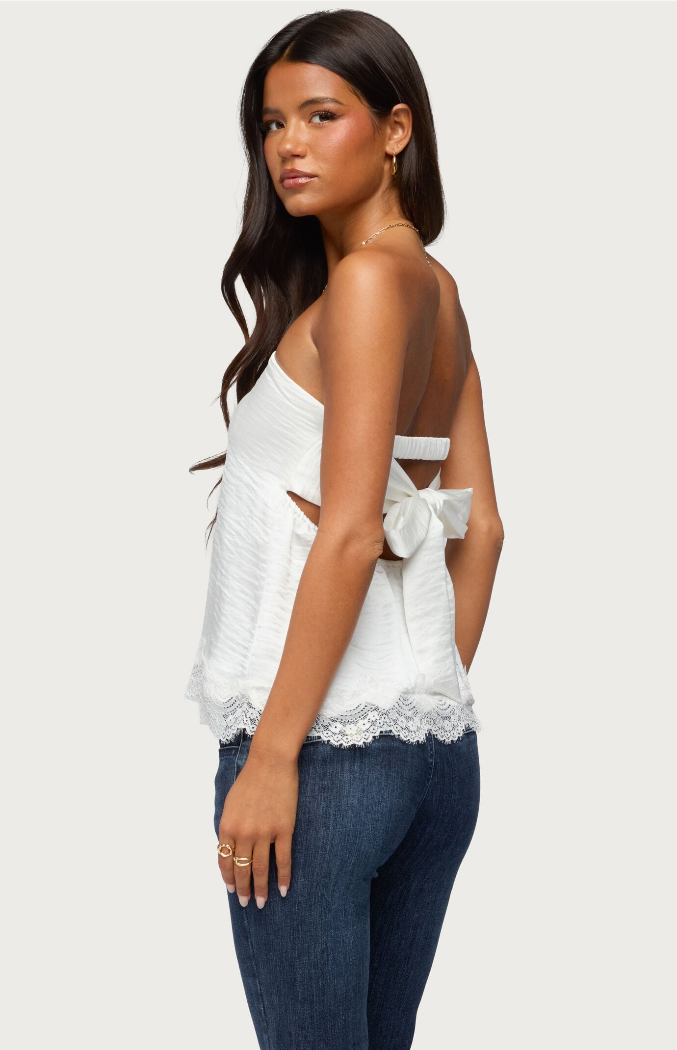 Edikted Netta Lace Satin Top