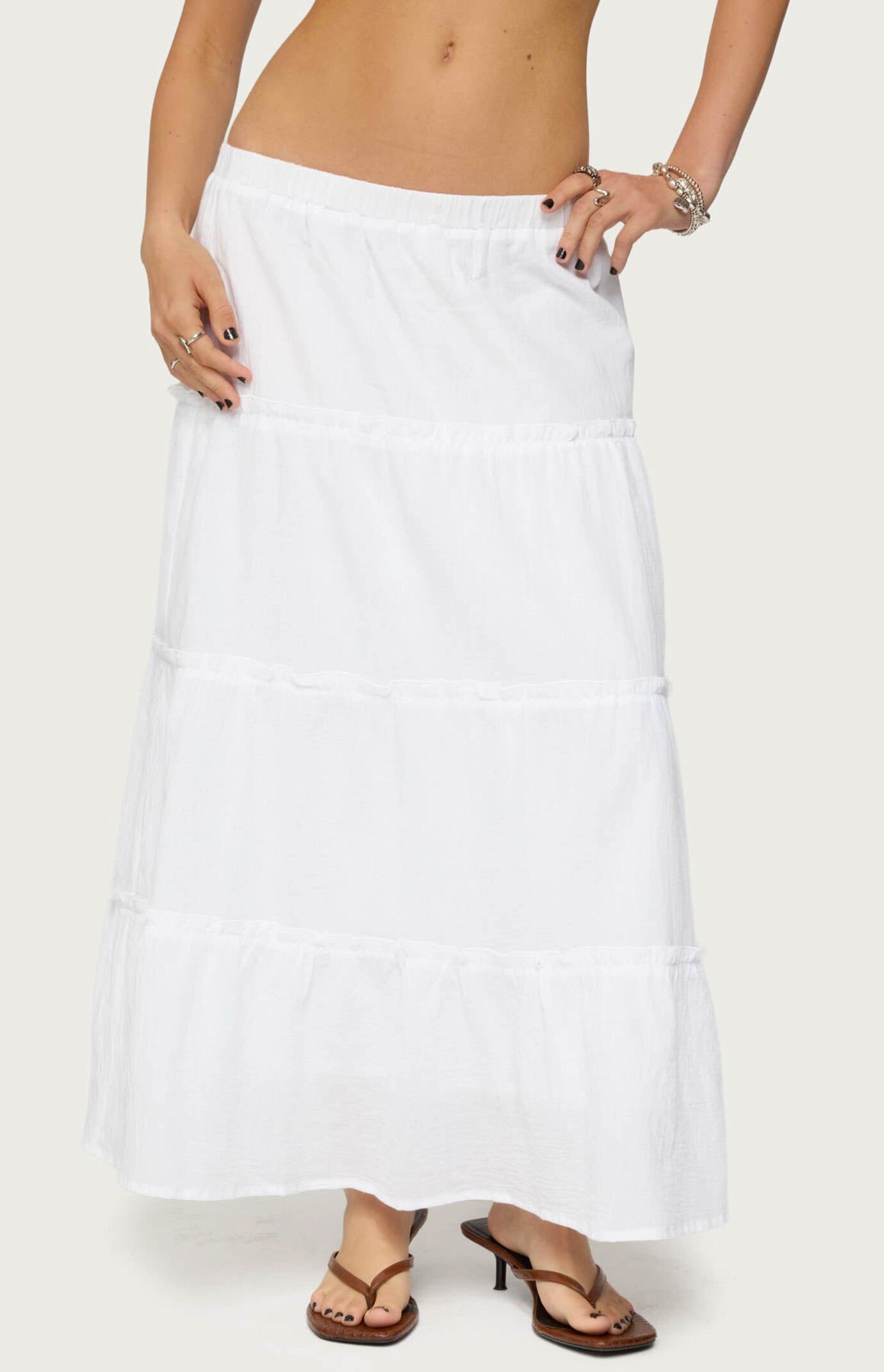 Edikted Petite Charlotte Tiered Maxi Skirt