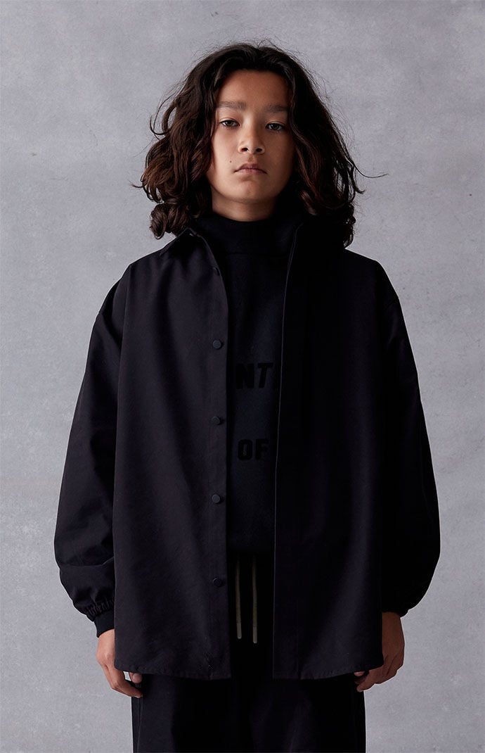 Kids Fear of God Essentials Jet Black Button Down Shirt