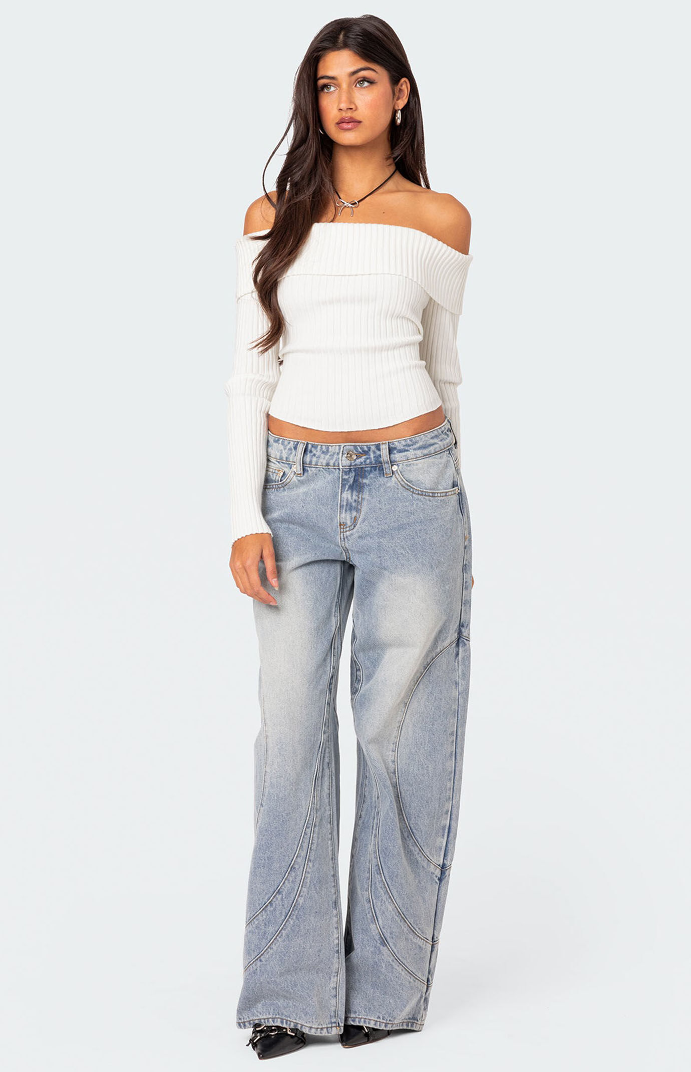 Edikted Lauren Knit Fold Over Top | PacSun