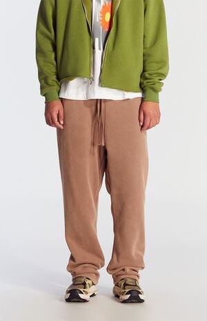 Brown Washed Baggy Sweatpants