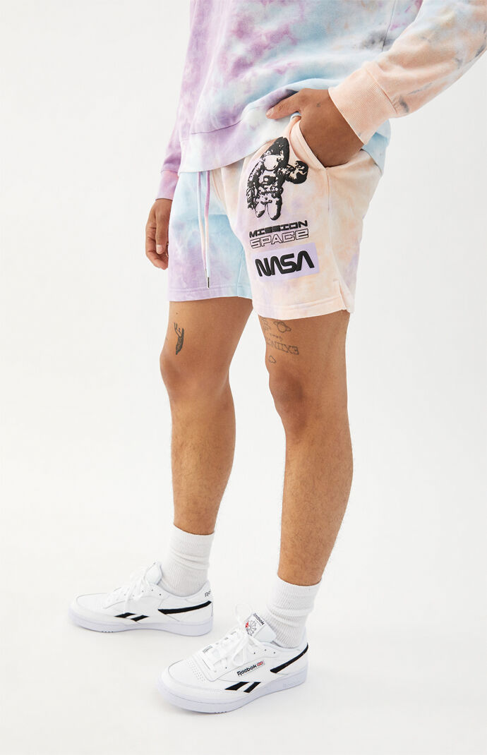 NASA Tie-Dyed Sweat Shorts