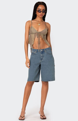 Patchwork Lacey Mesh Top image number 2