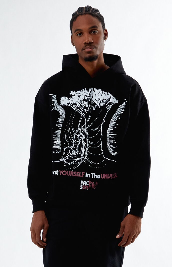 【PUNCHLINE】25SS★ Bunch Pigment Hoodie Vintage PacSun Brown Smiley Face Hoodie All Over Print Size