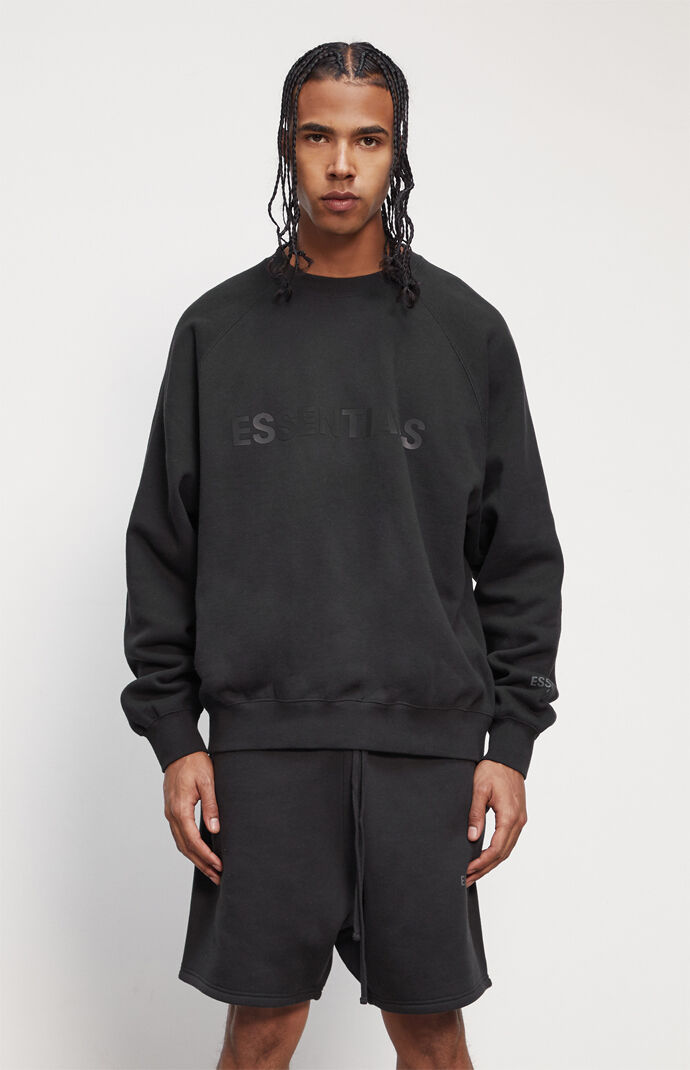 Fear of God Essentials Essentials Black Crew Neck Sweatshirt | PacSun