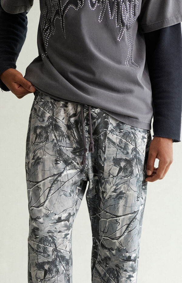 Pacsun Gray Camo Straight Leg Sweatpants